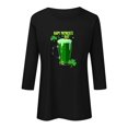 thumbnail image 6 of Bcresic Women's St Patrick's Day Shirt 3/4 Sleeve Tops Clover Shenanigans Tees Casual Round Neck Pullover Top Lucky Shamrock T-shirts 2026 Spring Summer Clothes A08-Black,Medium, 6 of 7