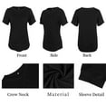 thumbnail image 5 of SWQZVT Women Top Loose Casual Black Blouse Women's High Low Tunics Short Sleeve T Shirts Summer Fashion Tops Size XL, 5 of 5