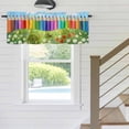 thumbnail image 5 of Cartoon Turtle Colorful Pencil Window Valance for Kitchen, Blue Sky Green Lawn Ant Flower Butterfly Rod Pocket Short Curtain for Small Windows, Light Filtering Decorative Valance, 42 x 18 Inch, 5 of 9