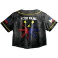thumbnail image 4 of Lotusprinthandmade Personalized Philippines Crop Top Baseball Jersey for Women XS-XL Multicolor, 4 of 7