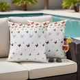 thumbnail image 4 of Red Yellow Butterfly Outdoor Waterproof Pillow Covers, Colorful Summer Farmhouse Retro Decorative Square Throw Pillowcase Sofa Cushion Sham for Patio/Couch/Chair, 16"x16" 2 Pack, 4 of 8