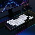 thumbnail image 3 of UHM 68 Keys Gaming Keyboard,Color-Blocking Keyboard with Compound Function Key Switch,Detachable Type-C Cable, RGB Lighting Wired Keyboard for Windows Computer Laptop PC Gamer, 3 of 9