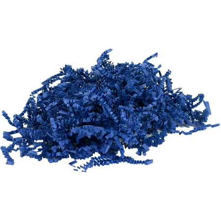 UPC: 0610074236221 | JAM Paper Crinkle Cut Shred Tissue Paper  Dark Blue  40lb/Box