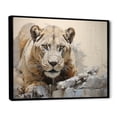 thumbnail image 2 of Designart "Wild Elegance In Minimalist Panther Form II" Animals Panther Floater Framed Wall Art Prints, 2 of 5