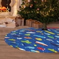 thumbnail image 2 of Cauagu 30" Christmas Tree Skirt Submarines And Whales Pattern Christmas Tree Decorations Tree Mat for Xmas Decorations Occasion Holiday Home Decor -30", 2 of 7