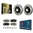 thumbnail image 1 of Transit Auto Front Coated Drilled Slotted Disc Brake Rotors and Ceramic Pads Kit for Car Mazda CX-5 CX-9 KDC-101175, 1 of 11