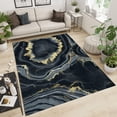 thumbnail image 2 of Black Gold Marble Area Rugs, Nordic Abstract Curved Swirl Stripes Washable Rug, Living Room Rugs Wear-Resistant and Non-Slip Fine Fluff Apply to Family and Pet Living Room 2x3ft, 2 of 6
