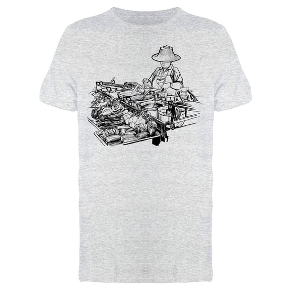 Food Street Seller In Bangkok T-Shirt Men -Image by Shutterstock, Male Small