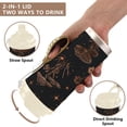 thumbnail image 4 of 500ml Stainless Steel Coffee Mug with Portable Beige Strap Vacuum Insulated Ceramic Coated Coffee Tumbler Mushrooms and Glittering Stars, 4 of 8