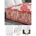 thumbnail image 6 of Orange Red Boho Queen Size Flat Sheet, Wrinkleproof & Fadeproof Cooling Flat Bed Sheet Only, Vintage Flower Tribal Distressed Printed Breathable Soft Bedding Top Sheets 90 x 102 Inches, 6 of 8