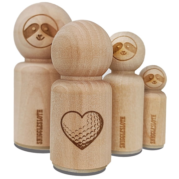 Heart Shaped Golf Ball Sports Rubber Stamp for Scrapbooking Crafting Stamping - Mini 1/2 Inch