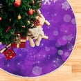 thumbnail image 5 of FMSHPON Purple Christmas Snowflakes Xmas Christmas Tree Skirt Stand Mat for Holiday Party Decoration Indoor Outdoor 48 inches, 5 of 6