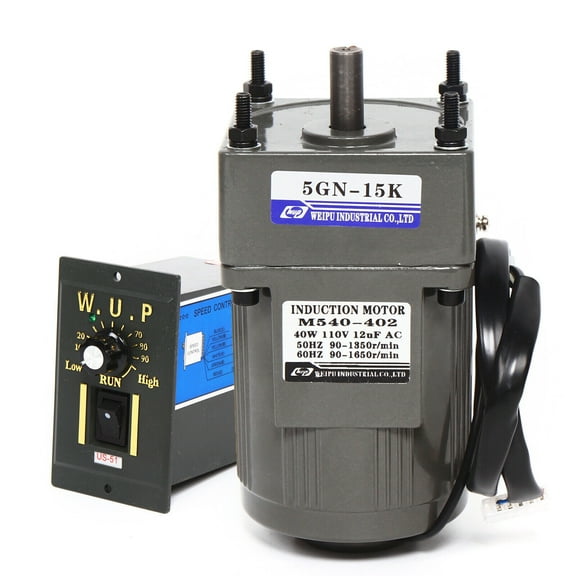 Gear Motor Electric Variable Speed Reduction Controller 90 RPM 1:15 110V AC