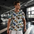 thumbnail image 3 of Wukai Color Tractor Print Men's Short-Sleeved Mesh T-Shirt,Quick-Dry Short Sleeve Workout T-Shirt-X-Small, 3 of 8