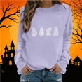 thumbnail image 2 of Dpjklzsn Women’s Halloween Ghost Sweatshirt, White Ghost Graphic Crewneck Pullover, Long Sleeve Casual Fall Sweatshirt Top, 2 of 5