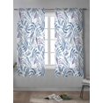 thumbnail image 4 of Blue Leaf Curtains 63 Inch Length,Sheer Curtains for Bedroom Living Room Window Watercolor Pastoral Purple Plant Fall Fruit Rod Pocket Drapes Kitchen Curtains Small Half Window 42"x63" 2 Panels, 4 of 7