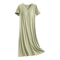 thumbnail image 2 of Kureaily Nightgowns For Women With Built In Bra V Neck Short Sleeve Sleepwear Casual Loose Nightshirts Soft Comfy Sleepshirts Soft Sleepwear, 2 of 6