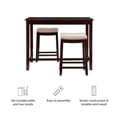 thumbnail image 3 of Linon Claridge Wood Three Piece Counter Dining Set Padded Seats in Walnut Finish, 3 of 11