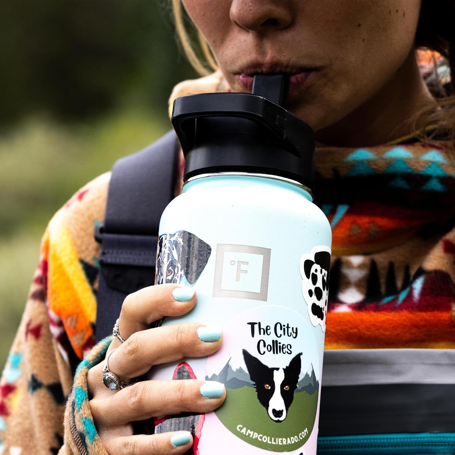 IRON °FLASK Camping & Hiking Hydration Flask, Wide Mouth, 3 Spout Lids, Stainless Steel Outdoor Water Bottle, Double Walled, Insulated Thermos, Metal Canteen - Midnight Black, 22 Oz