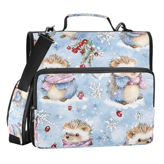 ALAZA Zipper Binder Cute Hedgehog 3 Ring Trapper Keeper File Folder Organizer Bag