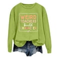 thumbnail image 1 of WEAIXIMIUNG Sweatshirts for Women Trendy Fall Ladies Fashion Leisure Pure Color Loose Long Sleeved Printed Letters Round Collar, 1 of 4