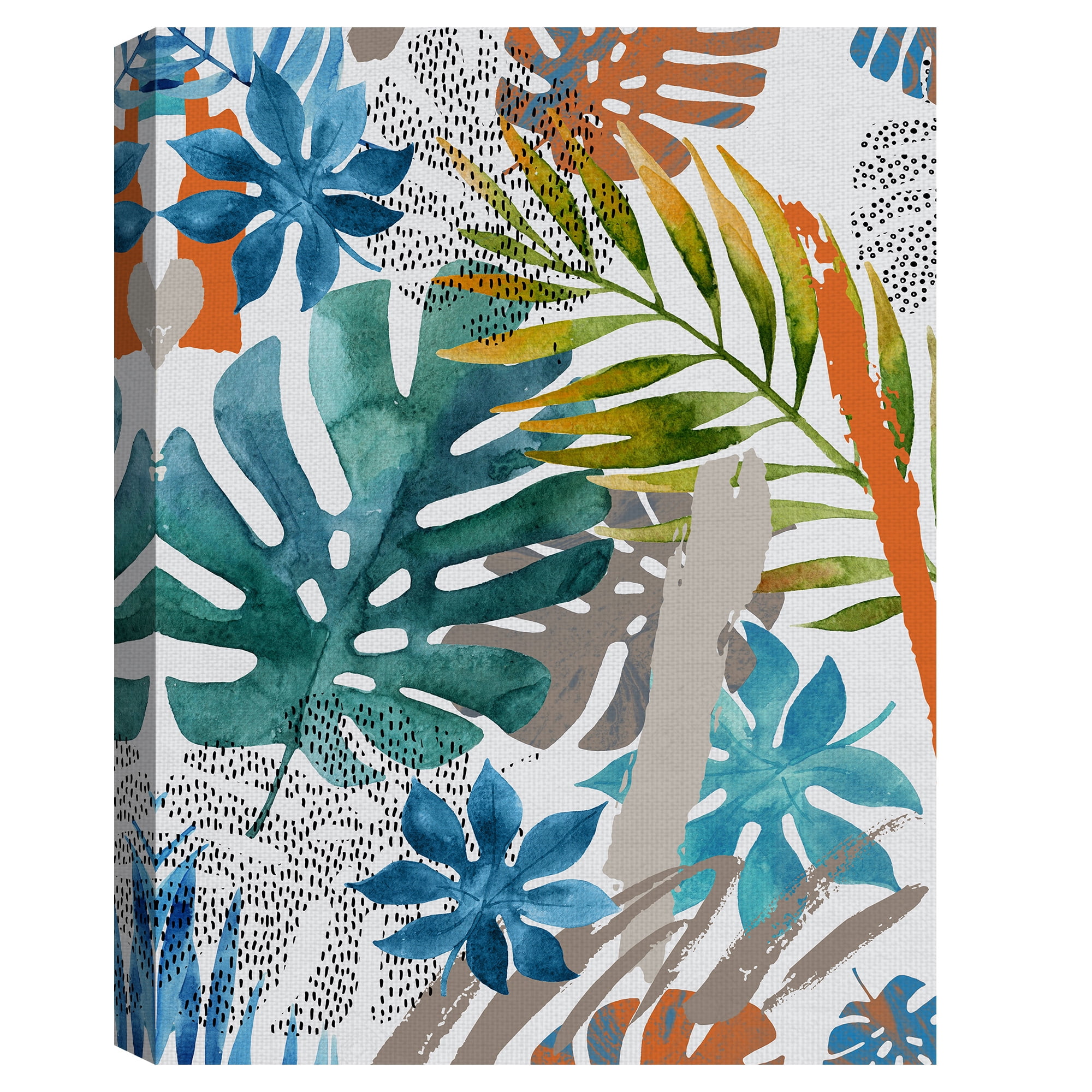 Masterpiece Art Gallery Vibes II Tropical Leaves By Incado Canvas Art Print 30" x 40"