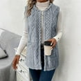 thumbnail image 5 of Ashirexll Fleece Vest Women, Womens Winter Coats, Knit Sweater Sleeveless Button Down Cardigan Outwear with Pockets, 5 of 6