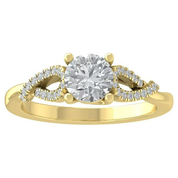 ARAIYA FINE JEWELRY 10K White Gold Lab-Grown Diamond ENGAGEMENT Ring (1 cttw Round-shape Lab-Grown Diamonds (D-F Color, VS Clarity) Size 7.5