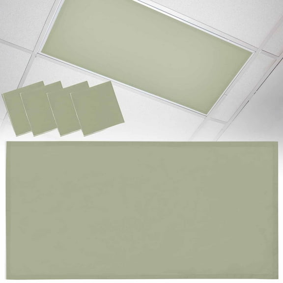4 Pack Sage Green Fluorescent Light Covers for Ceiling Lights Solid Color Magnetic Ceiling Light Covers Overhead Light Filters for Office Classroom Home