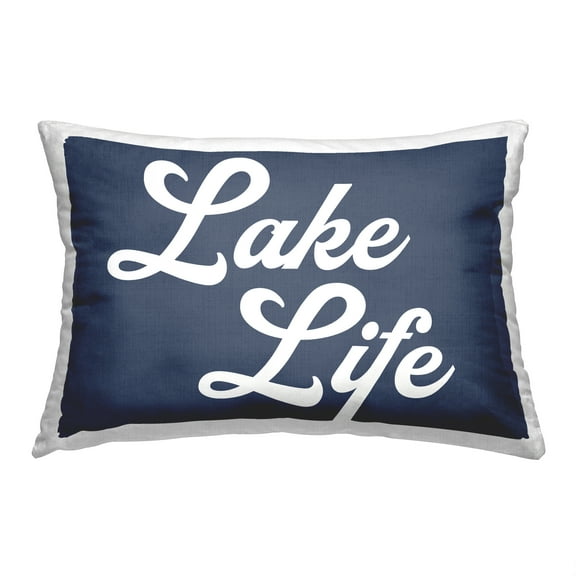 Stupell Industries Blue Lake Life Decorative Printed Throw Pillow, 14 x 20