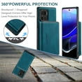 thumbnail image 7 of SaniMore Case for Motorola Moto X30 Pro 6.7" 2022, PU Leather Case Detachable Magnetic Zipper Wallet Card Slots Kickstand Wireless Charging Anti-drop Shockproof 360°Protection Case, Blue, 7 of 7