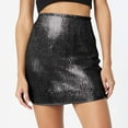 thumbnail image 2 of Sparkly High Waist Mini Bodycon Skirt For Women Sexy Glitter Clubwear Dressy Party Outfit, 2 of 2