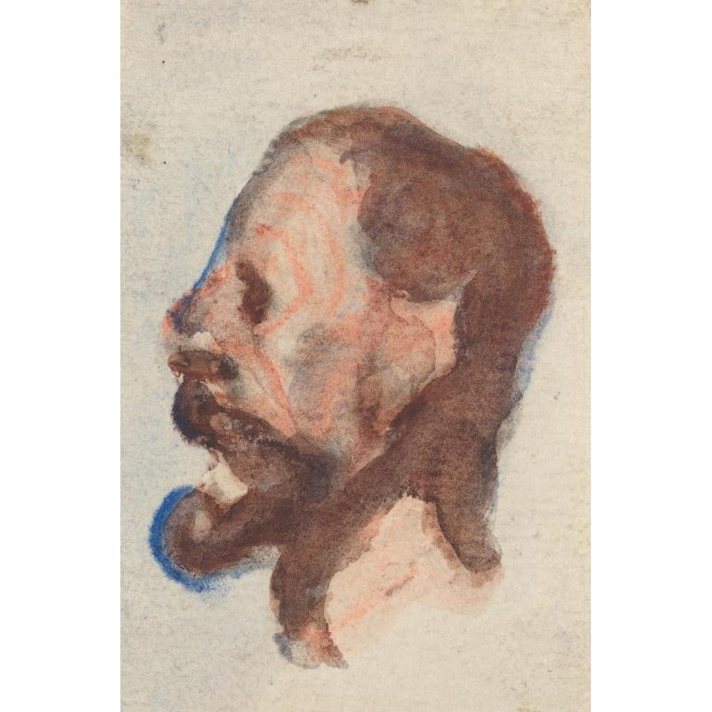 Honoré Daumier 11x14 Black Modern Framed Museum Art Print Titled - Head of a Man Iv