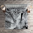 thumbnail image 2 of Ambesonne Horror Quilted Coverlet 3 Pcs, Dark Winter Forest Tree, King Size, Black Grey, 2 of 2