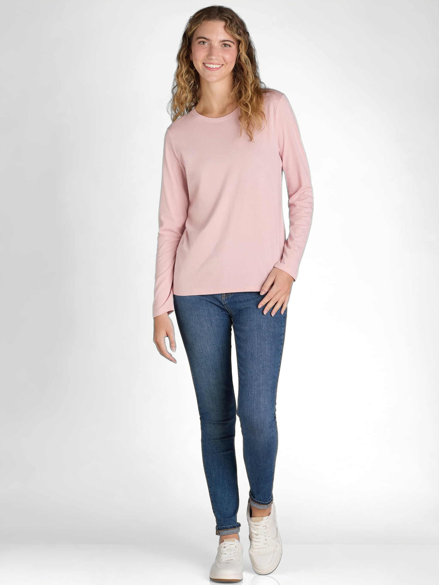 Time and Tru Women's Long Sleeve Core T-Shirt, Sizes XS-XXXL