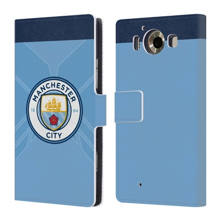 OFFICIAL MANCHESTER CITY MAN CITY FC BADGE KIT 2016/17 LEATHER BOOK WALLET CASE COVER FOR MICROSOFT NOKIA