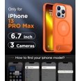thumbnail image 2 of Funda con Soporte Magnético invisible, Delgada Mate, para iPhone 13 Pro Max, Naranja, 2 of 7