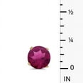 thumbnail image 4 of 5 mm Natural Round Rhodolite Garnet Stud Earrings Set in 14k Yellow Gold, 4 of 4