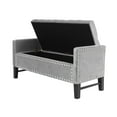 thumbnail image 4 of Mathias Light Grey Velvet Storage Bench - Button Tufted, Silver Nailhead Trim, Multi Position, 4 of 7