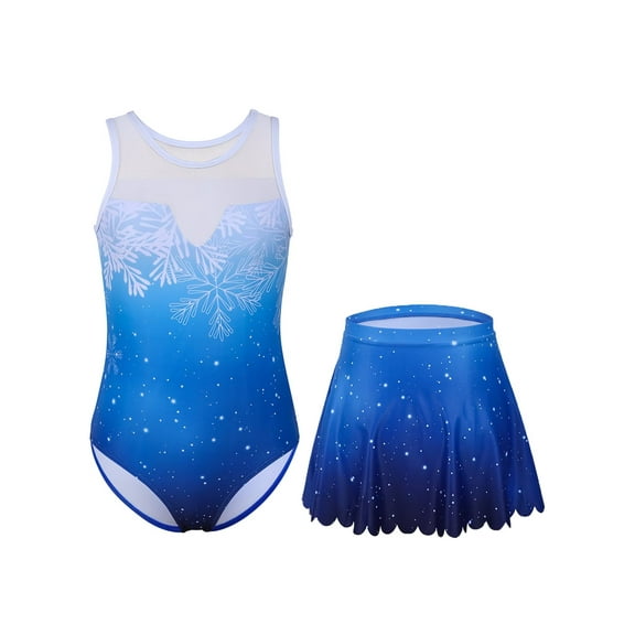 Asoul Two Piece Gymnastics Leotards for Girls with Skirt Sleeveless Ballet Dance Dress Outfit 4-10 Years