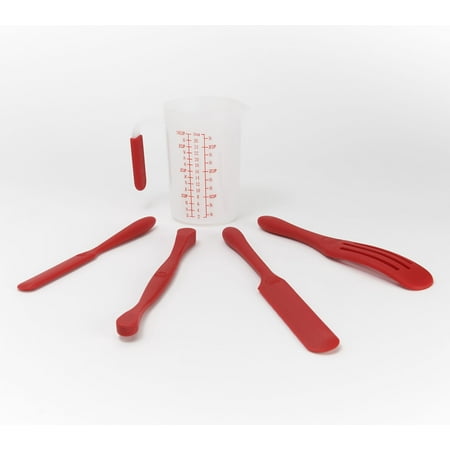 

Mad Hungry 5-Pc Silicone Spurtle Baking Prep Set w/ Measuring Cup Model K49167