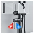 thumbnail image 5 of Matte Black Brass Bathroom Tub Faucet, Floor Mounted Free Standing Bathtub Shower Mixer Taps, Hot Cold Water Crane Swivel Spout ,Easy to Install, 5 of 7