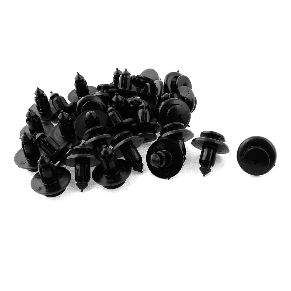 100 Pcs Black Plastic Rivets Retainer Clip 8mm x 15mm x 21mm for Car Bumper
