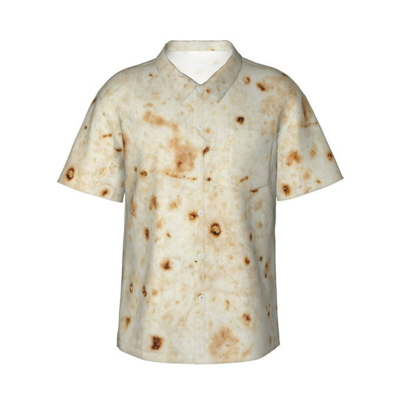 Tortilla Hawaiian Shirts For Men, Summer Short-Sleeve Relaxed-Fit Button-Down Shirts Medium