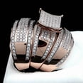 thumbnail image 2 of TAAPSEE JEWELS Round Cut CZ Engagement Wedding Ring Trio Set 1.34Ct 14k Rose Gold Finish, 2 of 6