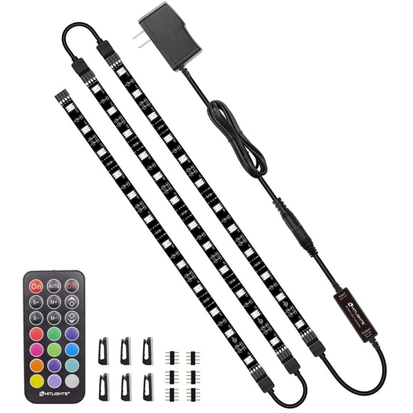 HitLights LED Strip Lights 3 Pre-Cut 12Inch/36Inch LED Light Strip Flexible Color Changing 5050 LED Accent Kit with Power Supply,