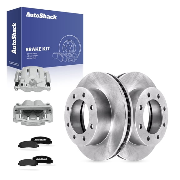 AutoShack Front Vented Brake Rotors   Ceramic Pads   Calipers 8-PC Brake Kit Replacement for 2012 Ford F-250 Super Duty 2010 Ford F-250 Super Duty 13.65" (346.8 mm)