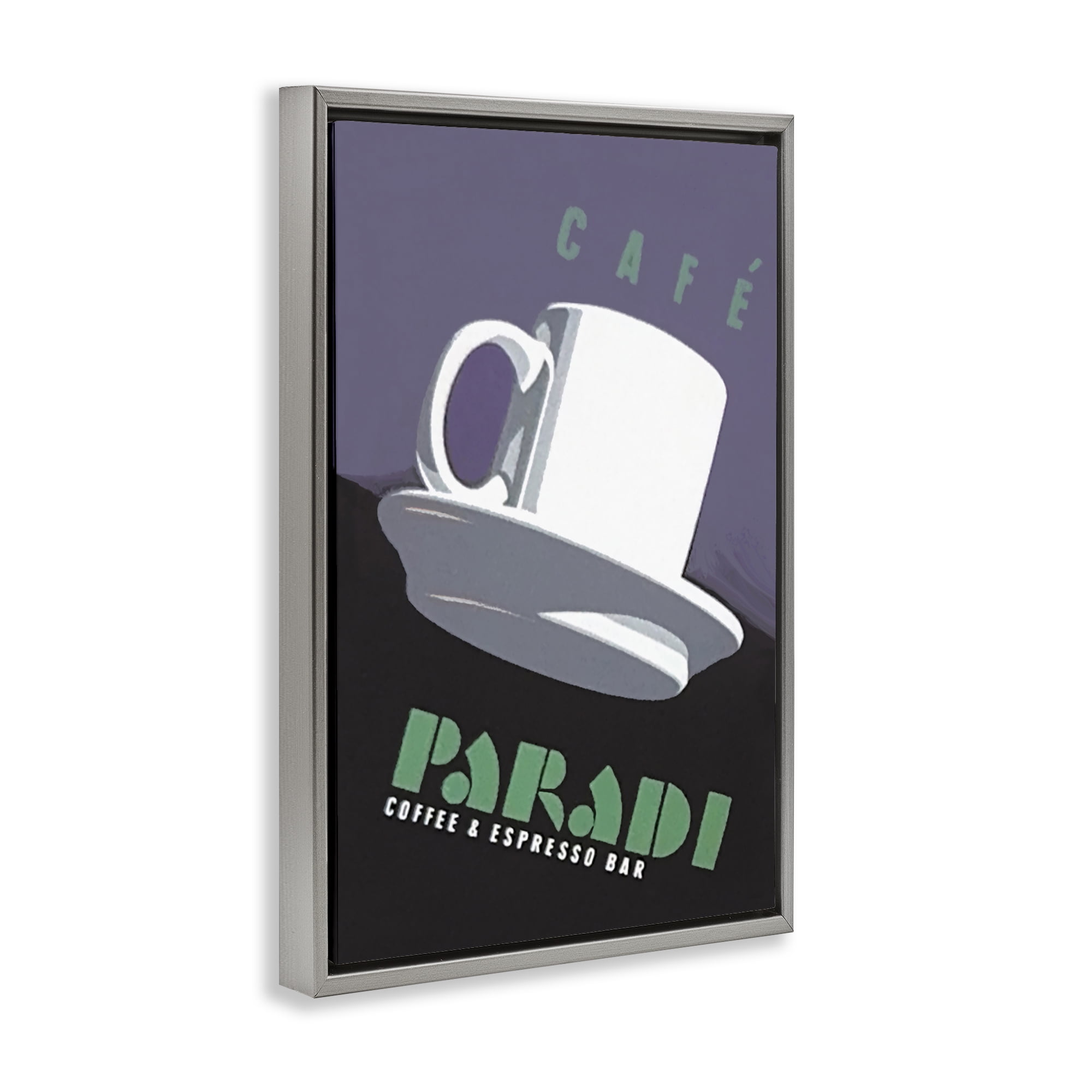 Stupell Industries Paradi Coffee & Espresso Gray Framed Floater Canvas Wall Art, design by Jadei Graphics