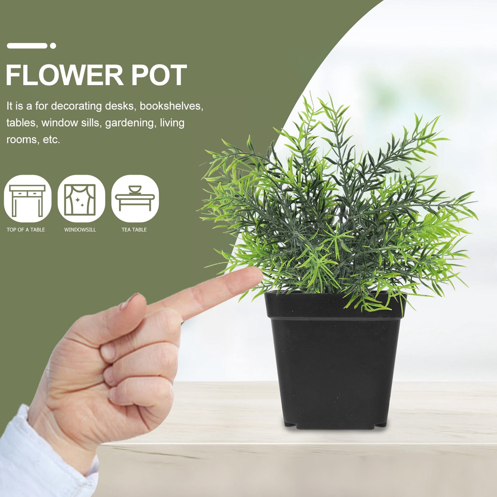 FUTUREORYY Flower Succulent Pots Plastic Black for Gardening 100Pcs 2.8x2.7x2.2in