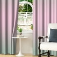 thumbnail image 6 of Lfeey Grommet Ombre Blackout Curtains, Teal Pink Gradient Color Blocking Curtain Drapes, 42x63 Inches, 2 Panels, 6 of 6